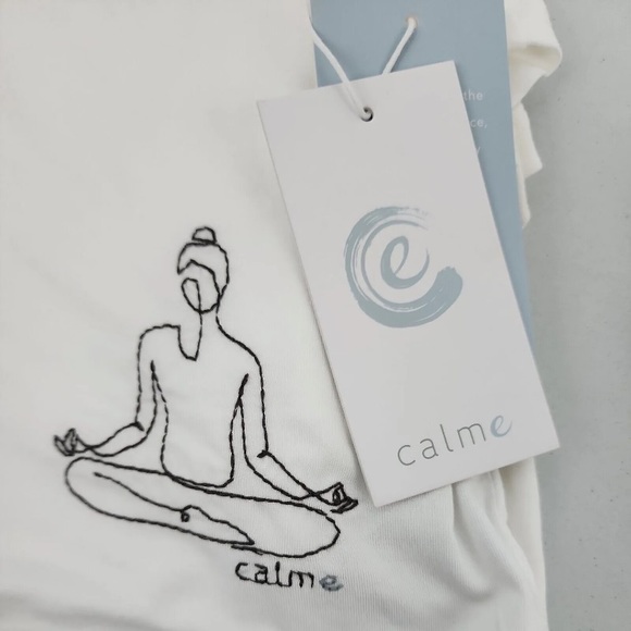 SOLD!!! Johnny Was CALME Embroidered Yoga Crew Neck T-Shirt Size X-Small - Picture 2 of 7